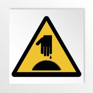 Pericolo sega circolare rischio di tagliarsi in alluminio composito da parete