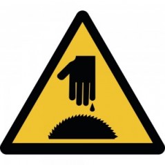 Pericolo sega circolare rischio di tagliarsi in alluminio composito da parete