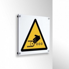 Rischio di trascinamento della mano alla giunzione dei nastri trasportatori in alluminio composito da parete