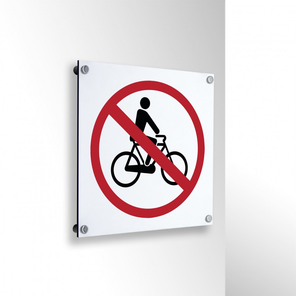 Accesso vietato alle biciclette in alluminio composito da parete