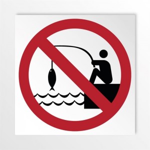 Divieto di pesca in alluminio composito da parete