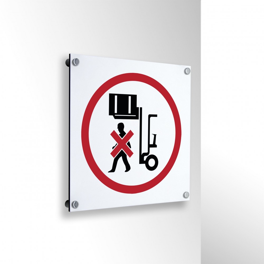 Divieto di stazionare sotto il carico in alluminio composito da parete