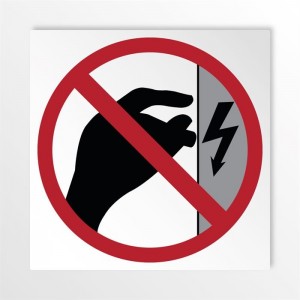 Non toccare quadro sotto tensione in alluminio composito da parete