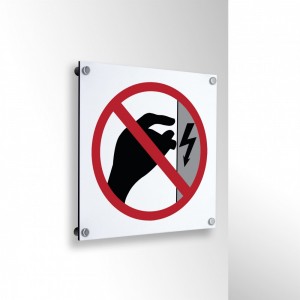 Non toccare quadro sotto tensione in alluminio composito da parete