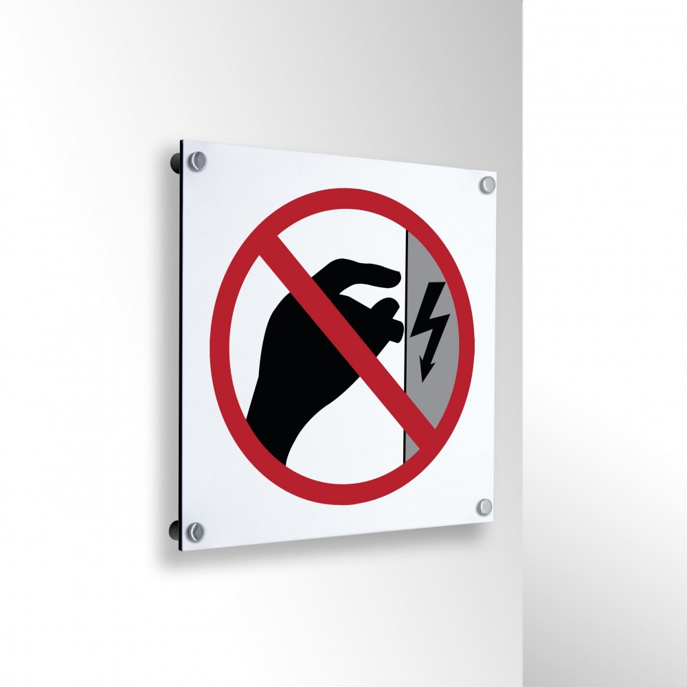 Non toccare quadro sotto tensione in alluminio composito da parete