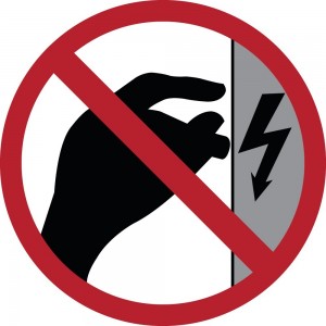 Non toccare quadro sotto tensione in alluminio composito da parete