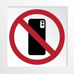 Vietato fotografare e fare video con lo smartphone in alluminio composito da parete