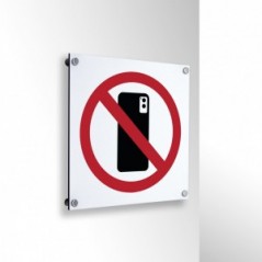 Vietato fotografare e fare video con lo smartphone in alluminio composito da parete