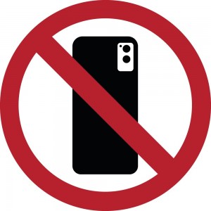 Vietato fotografare e fare video con lo smartphone in alluminio composito da parete