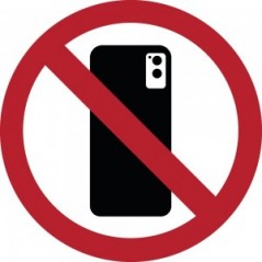 Vietato fotografare e fare video con lo smartphone in alluminio composito da parete