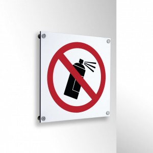 Vietato l'uso di bombolette spray aerosol in alluminio composito da parete