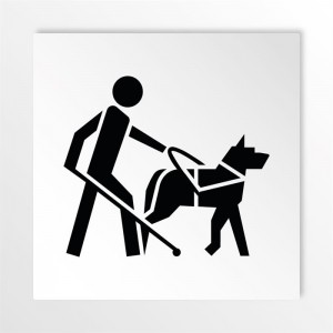 Accesso consentito ai cani da assistenza v1 in alluminio composito da parete