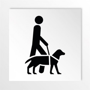 Accesso consentito ai cani da assistenza v2 in alluminio composito da parete