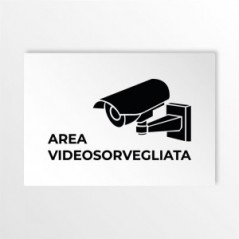 Area videosorvegliata v1 in alluminio composito da parete
