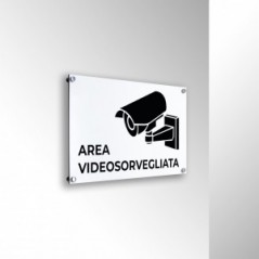 Area videosorvegliata v1 in alluminio composito da parete