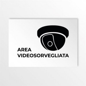 Area videosorvegliata v2 in alluminio composito da parete