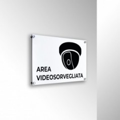 Area videosorvegliata v2 in alluminio composito da parete