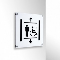 Ascensore classic uomo e disabile v1 in alluminio composito da parete