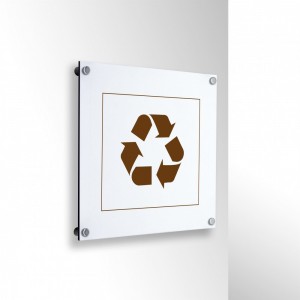 Differenziata organico quadrato v2 in alluminio composito da parete