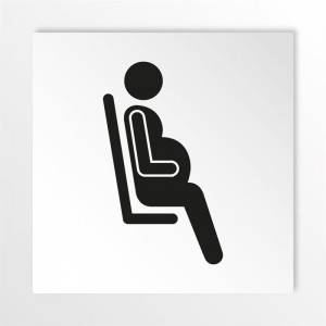 Donna incinta posto riservato v1 in alluminio composito da parete