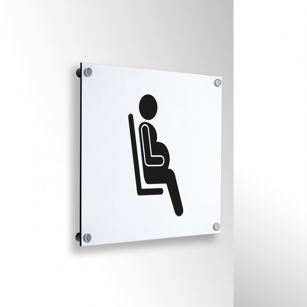 Donna incinta posto riservato v1 in alluminio composito da parete