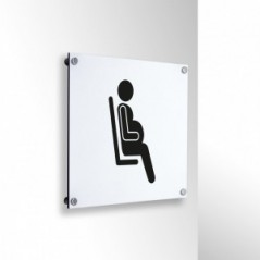 Donna incinta posto riservato v1 in alluminio composito da parete