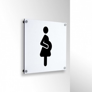 Donna incinta posto riservato v2 in alluminio composito da parete