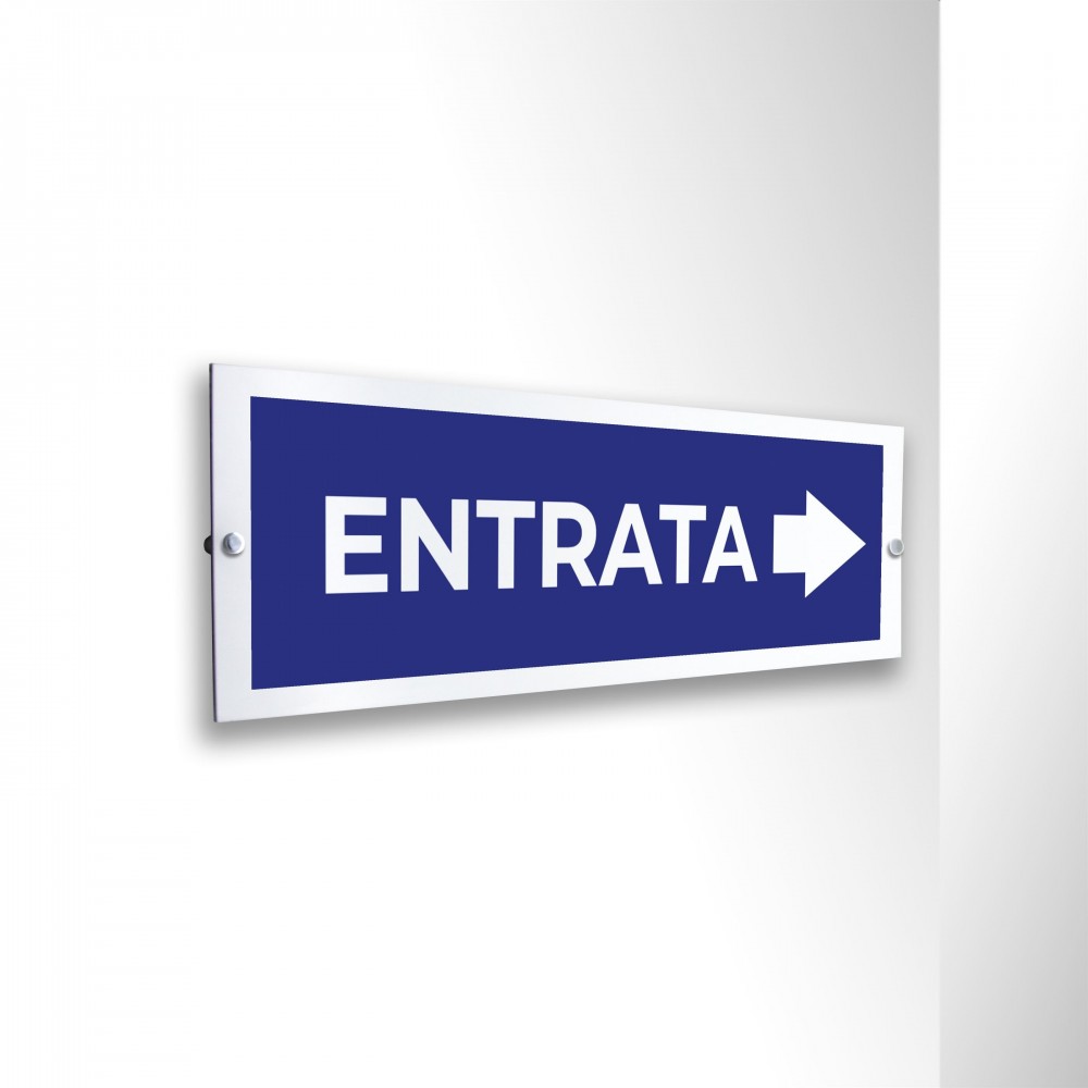 Entrata freccia destra v1 in alluminio composito da parete