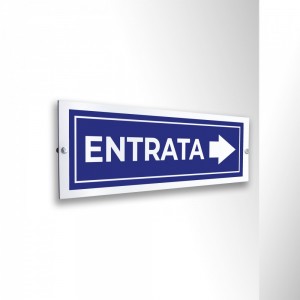 Entrata freccia destra v2 in alluminio composito da parete