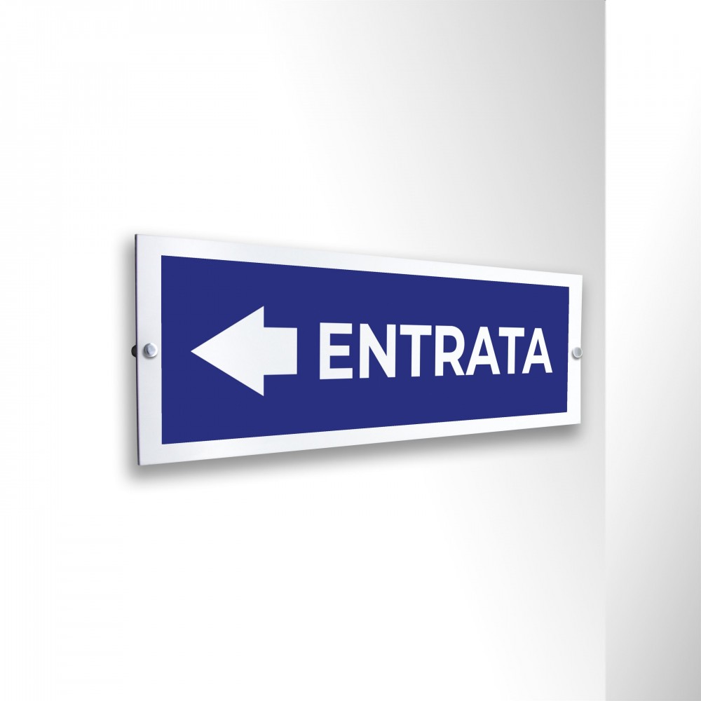 Entrata freccia sinistra v1 in alluminio composito da parete