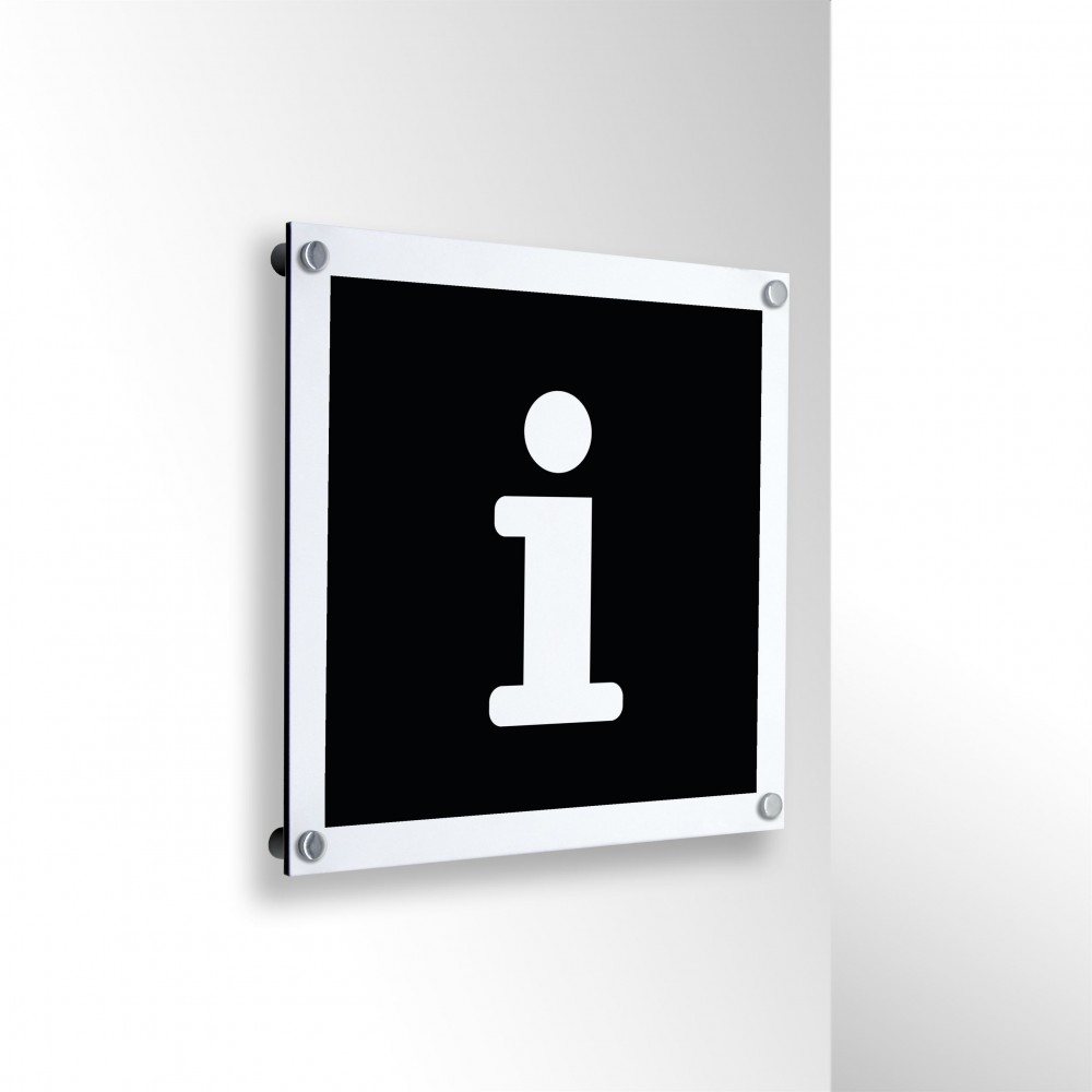 Informazione black in alluminio composito da parete