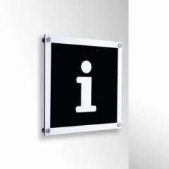Informazione black in alluminio composito da parete