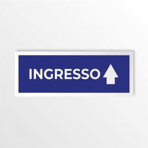 Ingresso freccia alto v1 in alluminio composito da parete