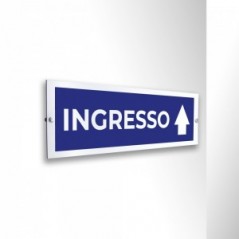 Ingresso freccia alto v1 in alluminio composito da parete