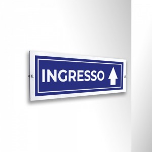 Ingresso freccia alto v2 in alluminio composito da parete