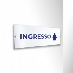 Ingresso freccia alto v3 in alluminio composito da parete