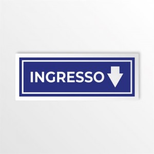 Ingresso freccia basso v2 in alluminio composito da parete