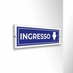 Ingresso freccia basso v2 in alluminio composito da parete