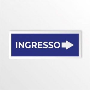 Ingresso freccia destra v1 in alluminio composito da parete