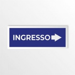 Ingresso freccia destra v1 in alluminio composito da parete