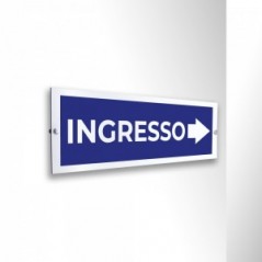 Ingresso freccia destra v1 in alluminio composito da parete