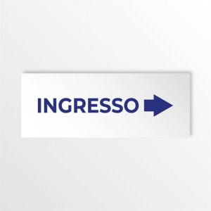 Ingresso freccia destra v3 in alluminio composito da parete