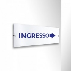 Ingresso freccia destra v3 in alluminio composito da parete