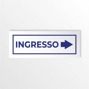 Ingresso freccia destra v4 in alluminio composito da parete