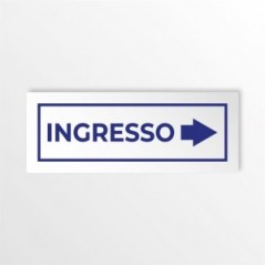 Ingresso freccia destra v4 in alluminio composito da parete