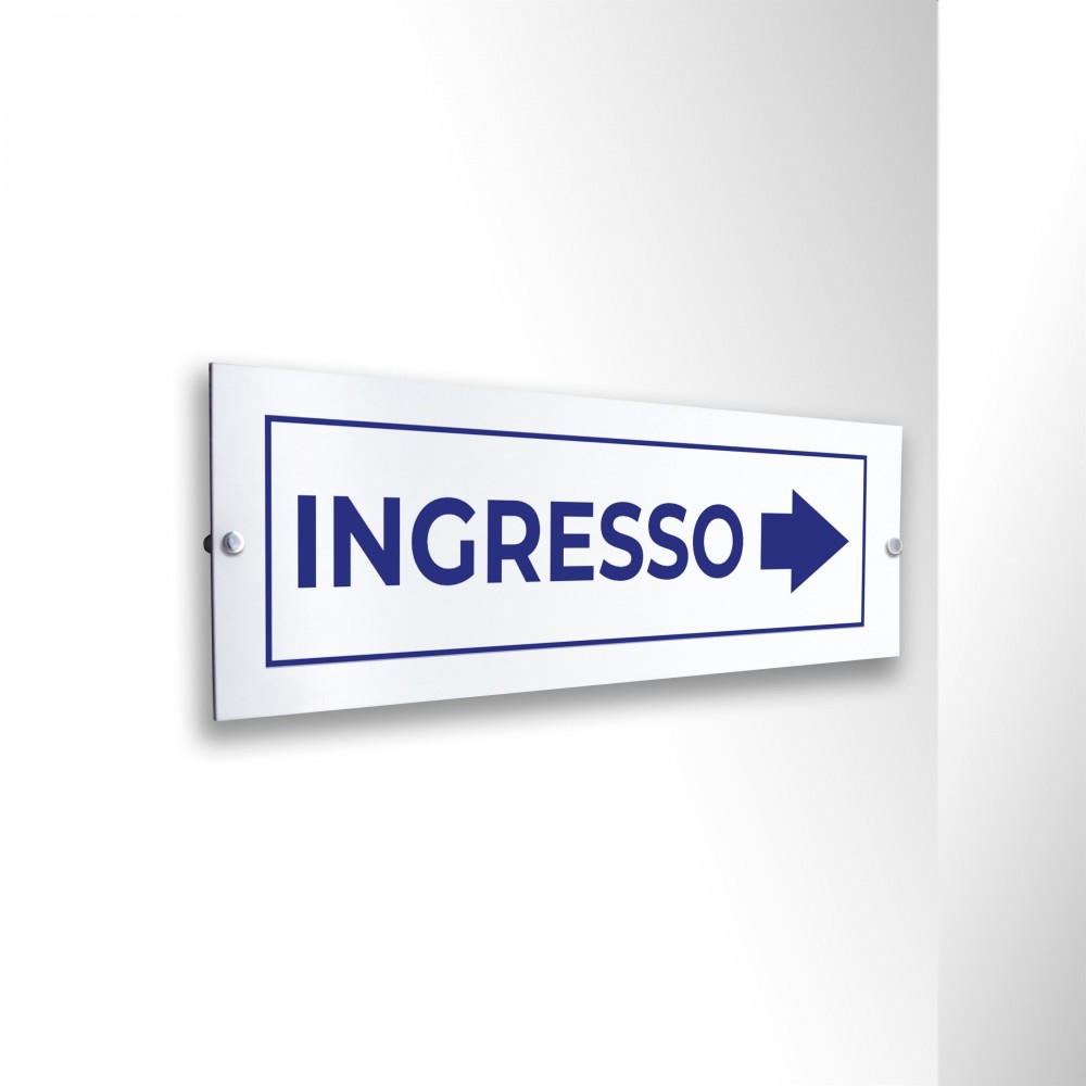Ingresso freccia destra v4 in alluminio composito da parete