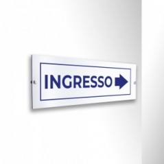 Ingresso freccia destra v4 in alluminio composito da parete
