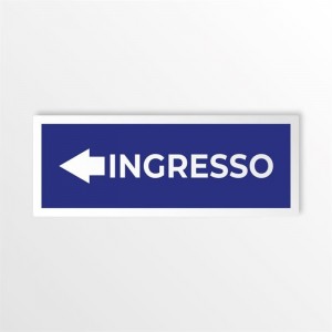 Ingresso freccia sinistra v1 in alluminio composito da parete