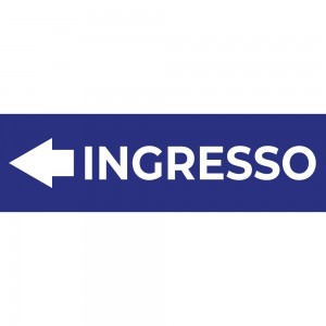 Ingresso freccia sinistra v1 in alluminio composito da parete