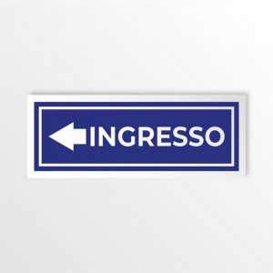 Ingresso freccia sinistra v2 in alluminio composito da parete